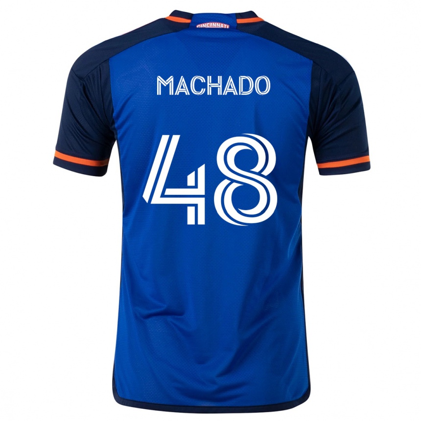 Niño Fútbol Camiseta Juan Machado #48 Azul Blanco 1ª Equipación 2024/25 México