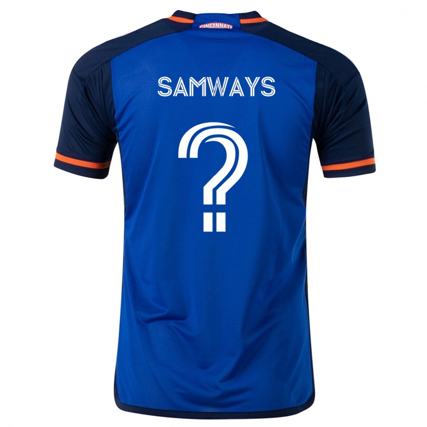 Niño Fútbol Camiseta Nicholas Samways #0 Azul Blanco 1ª Equipación 2024/25 México