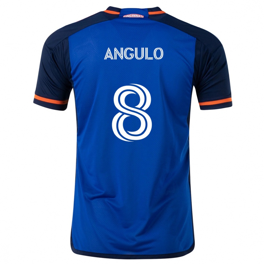 Niño Fútbol Camiseta Marco Angulo #8 Azul Blanco 1ª Equipación 2024/25 México