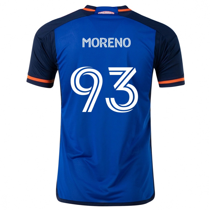 Niño Fútbol Camiseta Júnior Moreno #93 Azul Blanco 1ª Equipación 2024/25 México