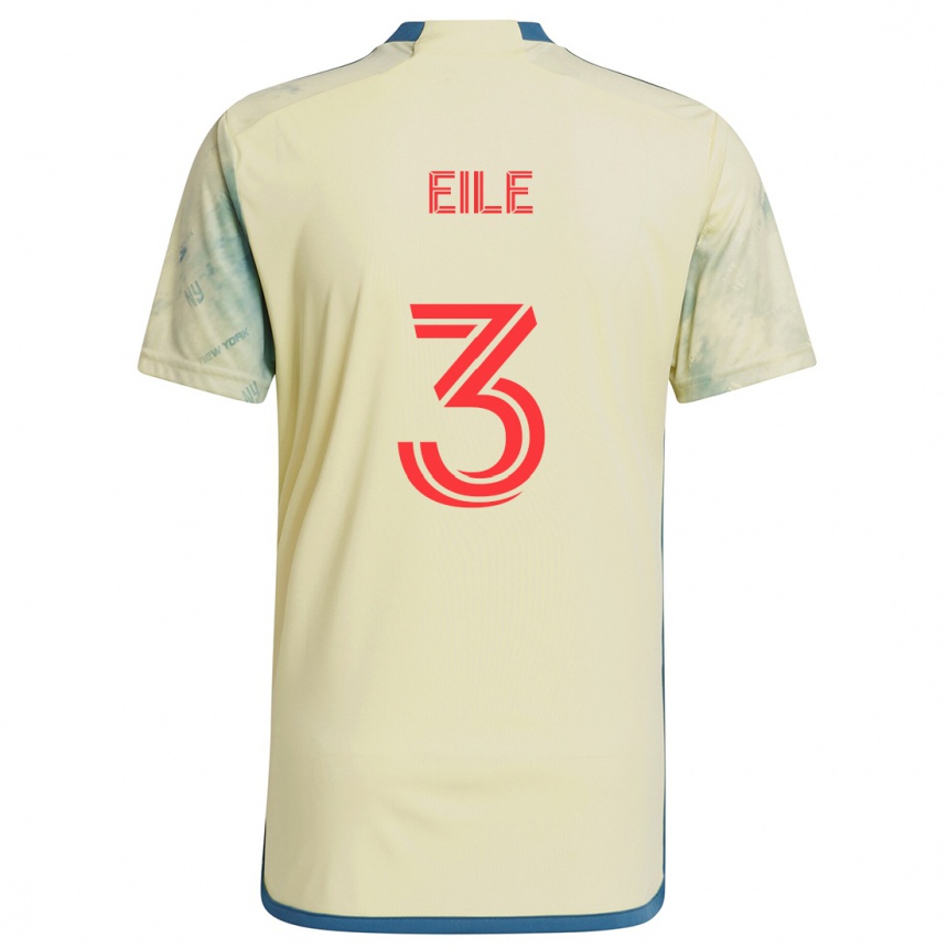 Niño Fútbol Camiseta Noah Eile #3 Amarillo Rojo Azul 1ª Equipación 2024/25 México