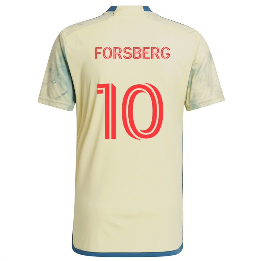 Niño Fútbol Camiseta Emil Forsberg #10 Amarillo Rojo Azul 1ª Equipación 2024/25 México