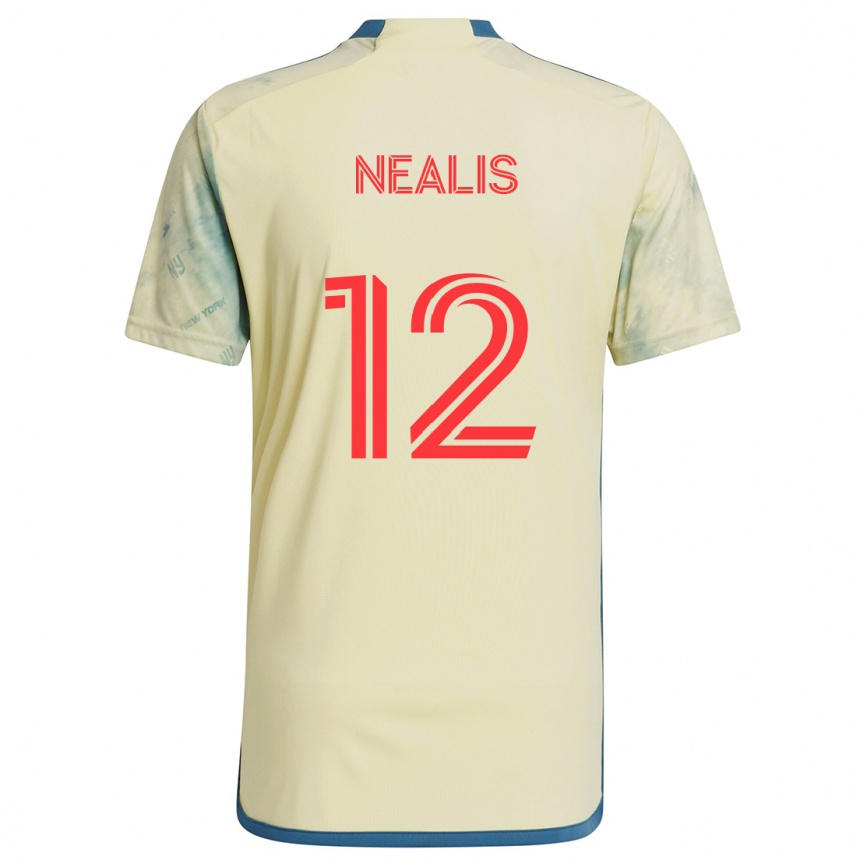 Niño Fútbol Camiseta Dylan Nealis #12 Amarillo Rojo Azul 1ª Equipación 2024/25 México