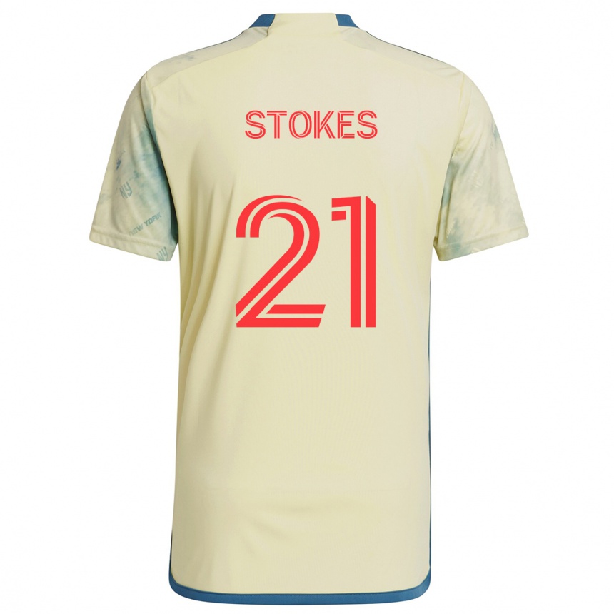 Niño Fútbol Camiseta Aidan Stokes #21 Amarillo Rojo Azul 1ª Equipación 2024/25 México