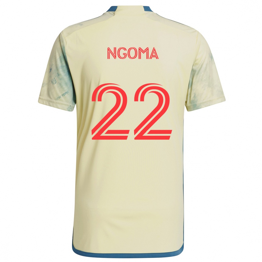 Niño Fútbol Camiseta Serge Ngoma #22 Amarillo Rojo Azul 1ª Equipación 2024/25 México