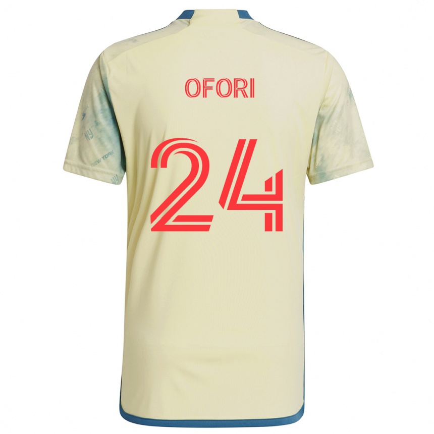 Niño Fútbol Camiseta Curtis Ofori #24 Amarillo Rojo Azul 1ª Equipación 2024/25 México