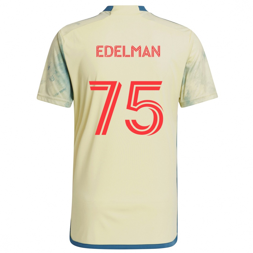 Niño Fútbol Camiseta Daniel Edelman #75 Amarillo Rojo Azul 1ª Equipación 2024/25 México