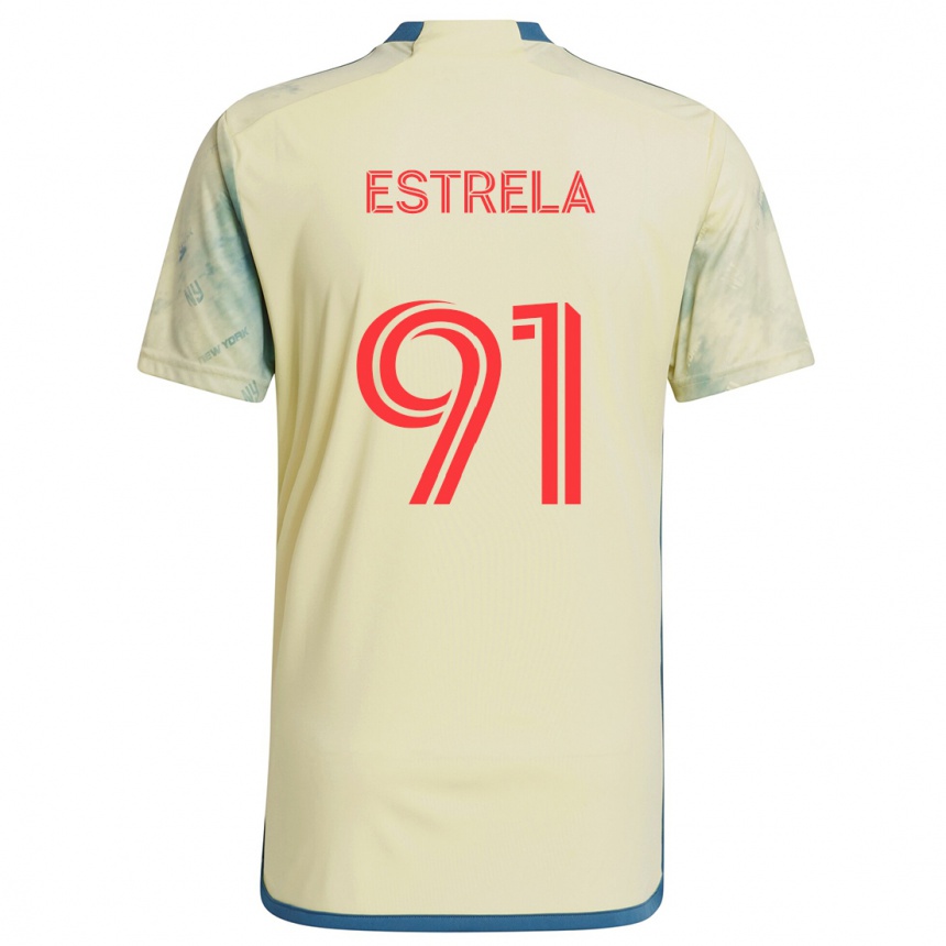 Niño Fútbol Camiseta Bento Estrela #91 Amarillo Rojo Azul 1ª Equipación 2024/25 México