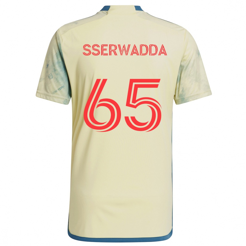 Niño Fútbol Camiseta Steven Sserwadda #65 Amarillo Rojo Azul 1ª Equipación 2024/25 México