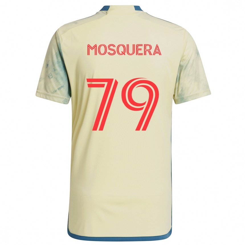 Niño Fútbol Camiseta Rafael Mosquera #79 Amarillo Rojo Azul 1ª Equipación 2024/25 México