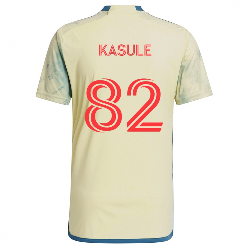 Niño Fútbol Camiseta Ibrahim Kasule #82 Amarillo Rojo Azul 1ª Equipación 2024/25 México