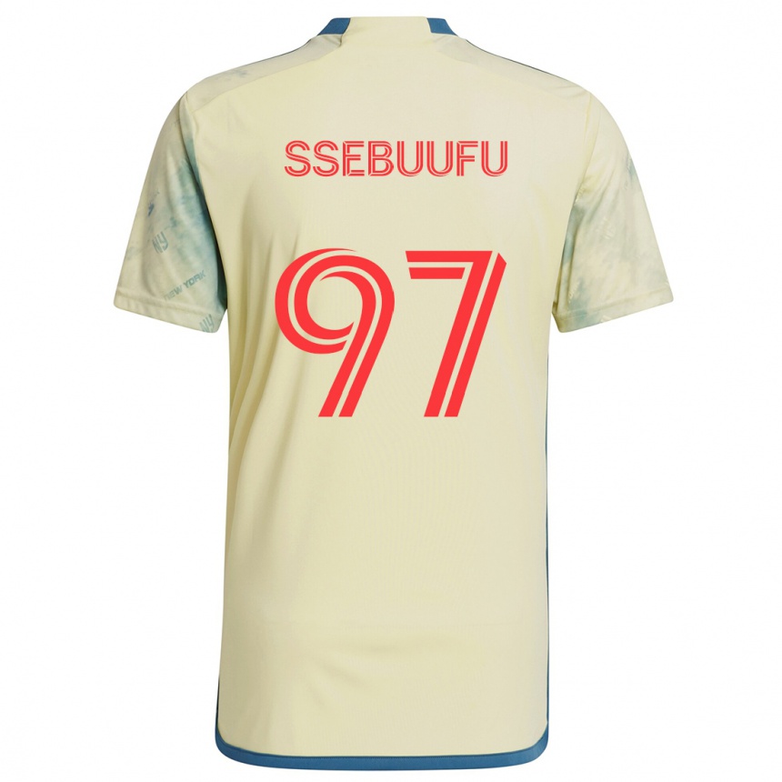 Niño Fútbol Camiseta Frank Ssebuufu #97 Amarillo Rojo Azul 1ª Equipación 2024/25 México