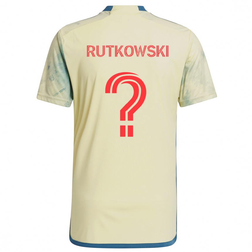 Niño Fútbol Camiseta Alan Rutkowski #0 Amarillo Rojo Azul 1ª Equipación 2024/25 México