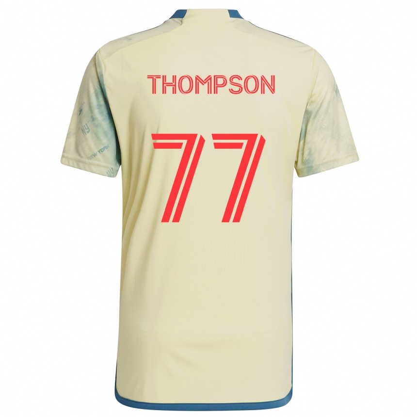 Niño Fútbol Camiseta Amos Shapiro-Thompson #77 Amarillo Rojo Azul 1ª Equipación 2024/25 México