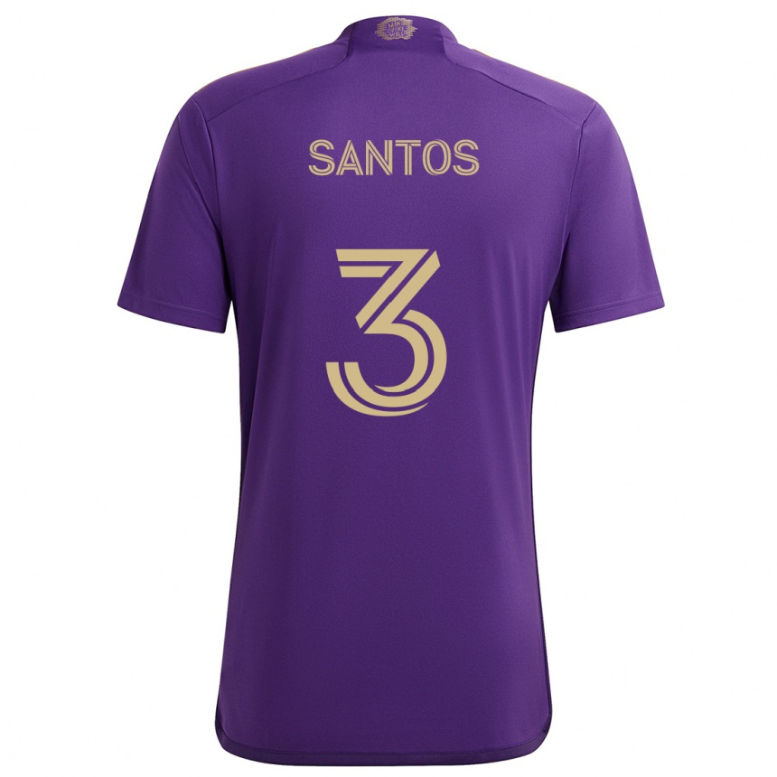 Niño Fútbol Camiseta Rafael Santos #3 Púrpura Amarillo 1ª Equipación 2024/25 México