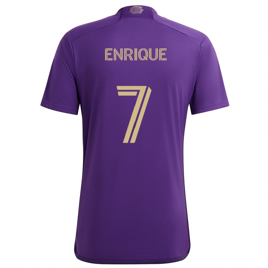 Niño Fútbol Camiseta Ramiro Enrique #7 Púrpura Amarillo 1ª Equipación 2024/25 México