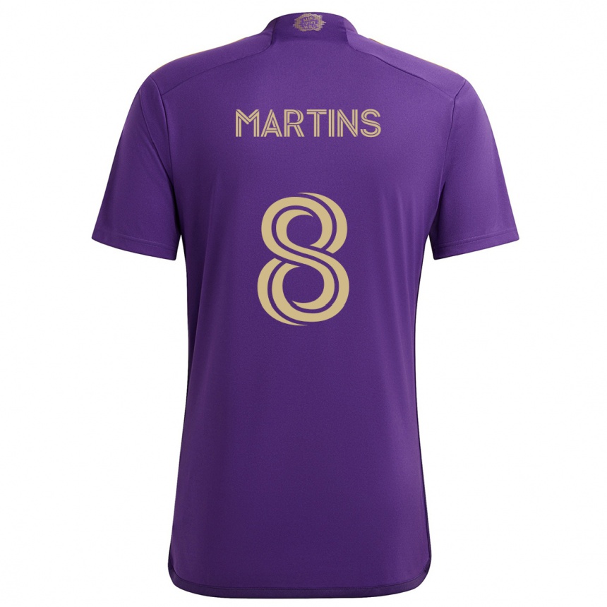 Niño Fútbol Camiseta Felipe Martins #8 Púrpura Amarillo 1ª Equipación 2024/25 México