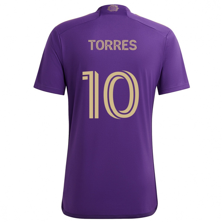 Niño Fútbol Camiseta Facundo Torres #10 Púrpura Amarillo 1ª Equipación 2024/25 México