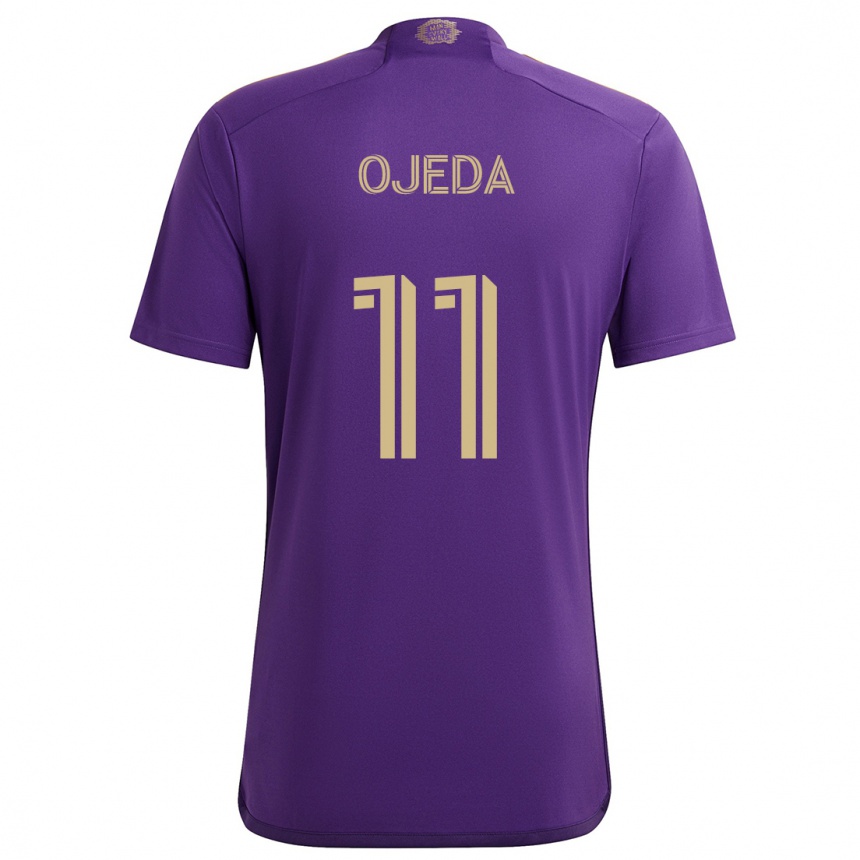 Niño Fútbol Camiseta Martín Ojeda #11 Púrpura Amarillo 1ª Equipación 2024/25 México