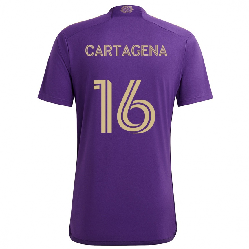 Niño Fútbol Camiseta Wilder Cartagena #16 Púrpura Amarillo 1ª Equipación 2024/25 México