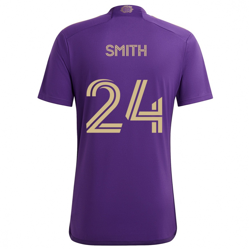 Niño Fútbol Camiseta Kyle Smith #24 Púrpura Amarillo 1ª Equipación 2024/25 México