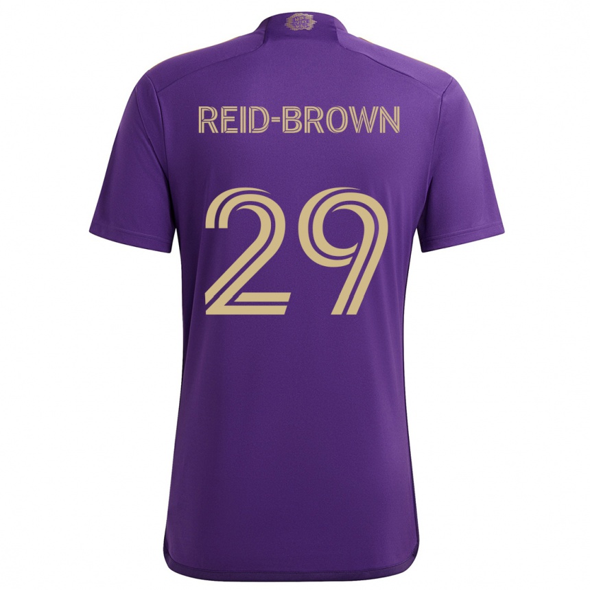 Niño Fútbol Camiseta Tahir Reid-Brown #29 Púrpura Amarillo 1ª Equipación 2024/25 México