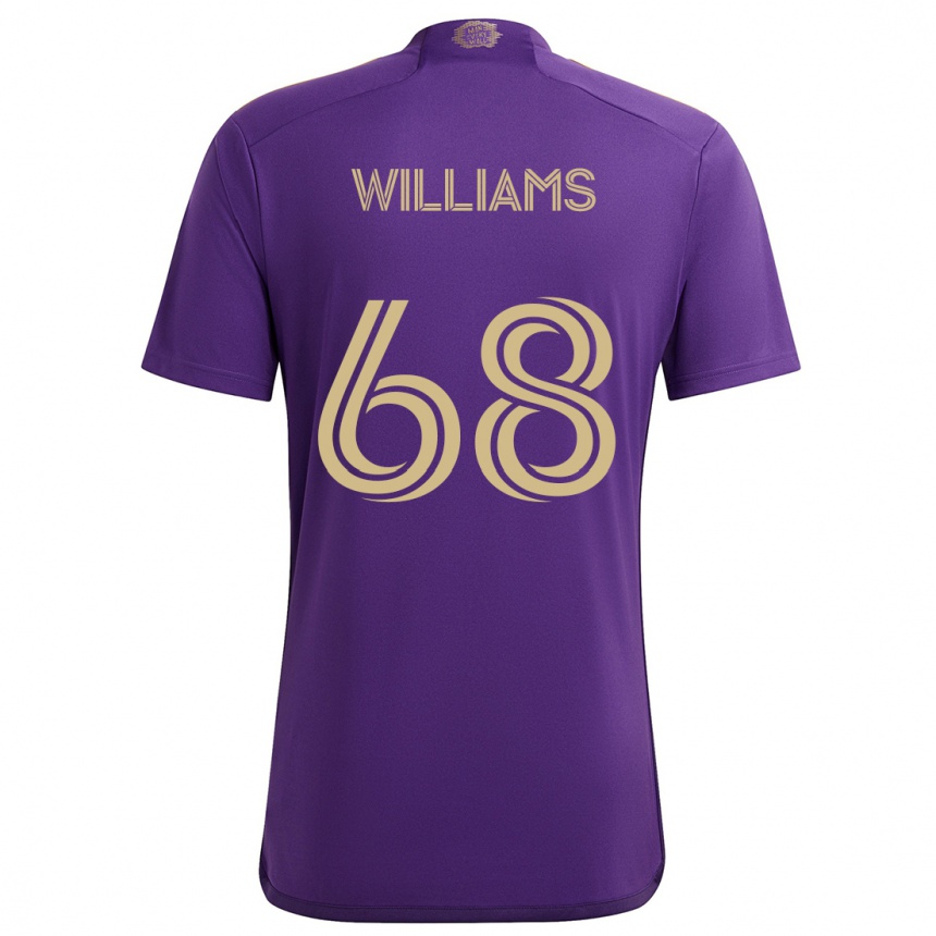 Niño Fútbol Camiseta Thomas Williams #68 Púrpura Amarillo 1ª Equipación 2024/25 México