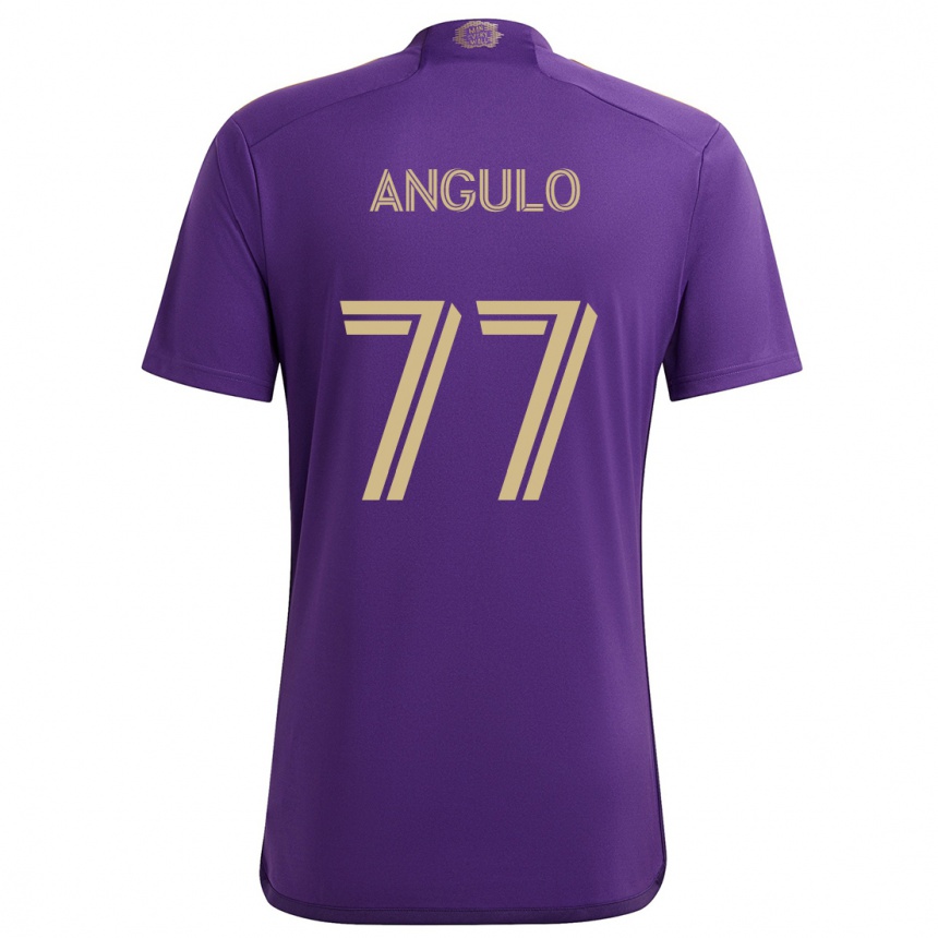 Niño Fútbol Camiseta Iván Angulo #77 Púrpura Amarillo 1ª Equipación 2024/25 México