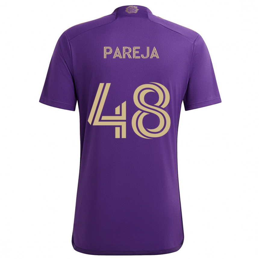 Niño Fútbol Camiseta Diego Pareja #48 Púrpura Amarillo 1ª Equipación 2024/25 México