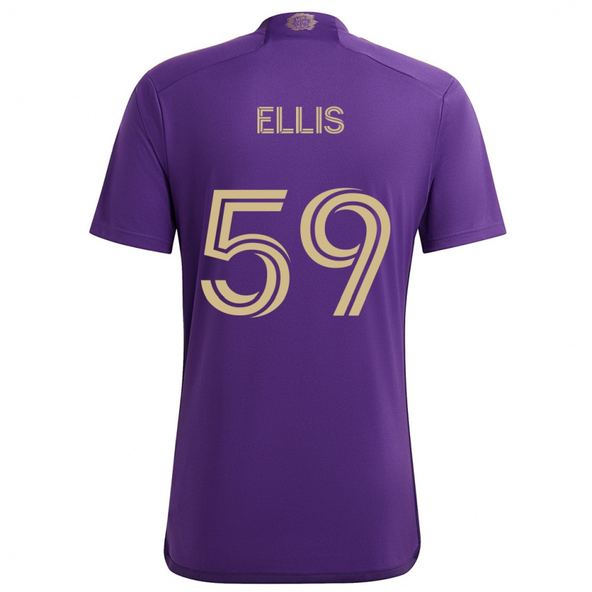 Niño Fútbol Camiseta Justin Ellis #59 Púrpura Amarillo 1ª Equipación 2024/25 México