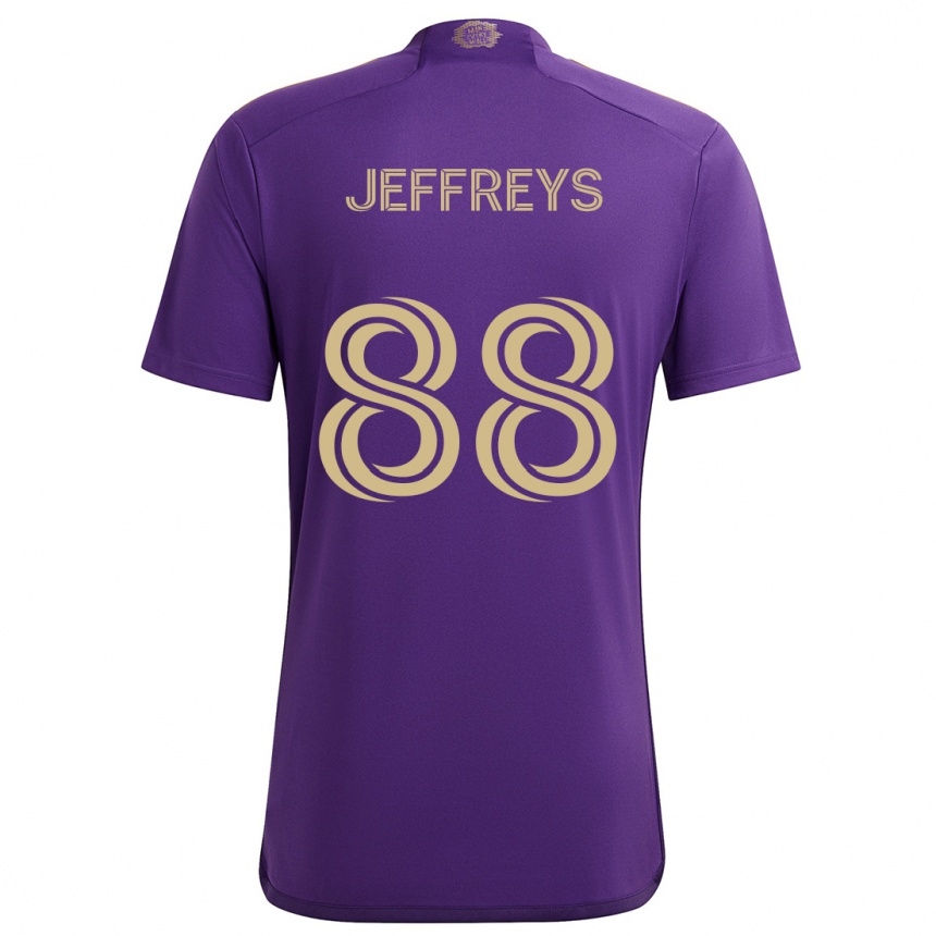 Niño Fútbol Camiseta Tj Jeffreys #88 Púrpura Amarillo 1ª Equipación 2024/25 México