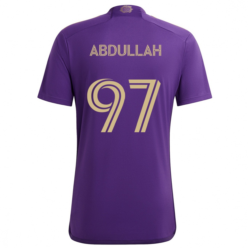 Niño Fútbol Camiseta Majed Abdullah #97 Púrpura Amarillo 1ª Equipación 2024/25 México