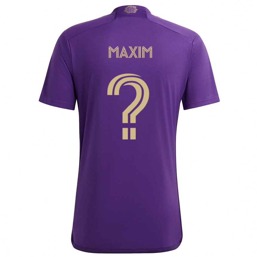 Niño Fútbol Camiseta Luca Maxim #0 Púrpura Amarillo 1ª Equipación 2024/25 México