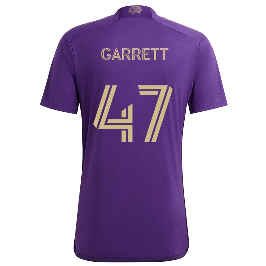 Niño Fútbol Camiseta Ian Garrett #47 Púrpura Amarillo 1ª Equipación 2024/25 México