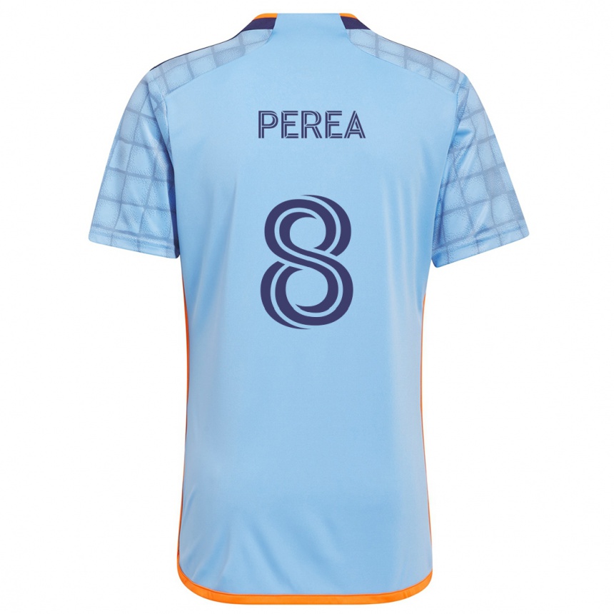 Niño Fútbol Camiseta Andrés Perea #8 Azul Naranja 1ª Equipación 2024/25 México