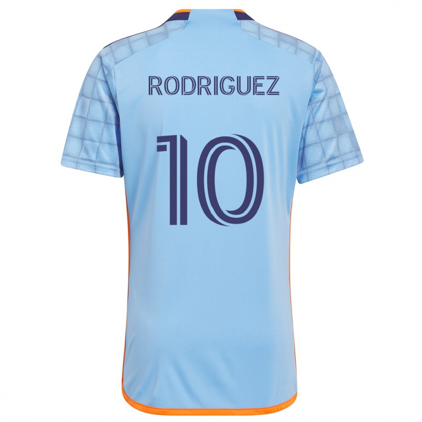 Niño Fútbol Camiseta Santiago Rodríguez #10 Azul Naranja 1ª Equipación 2024/25 México