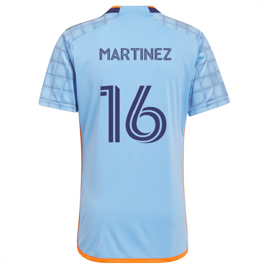 Niño Fútbol Camiseta Alonso Martínez #16 Azul Naranja 1ª Equipación 2024/25 México