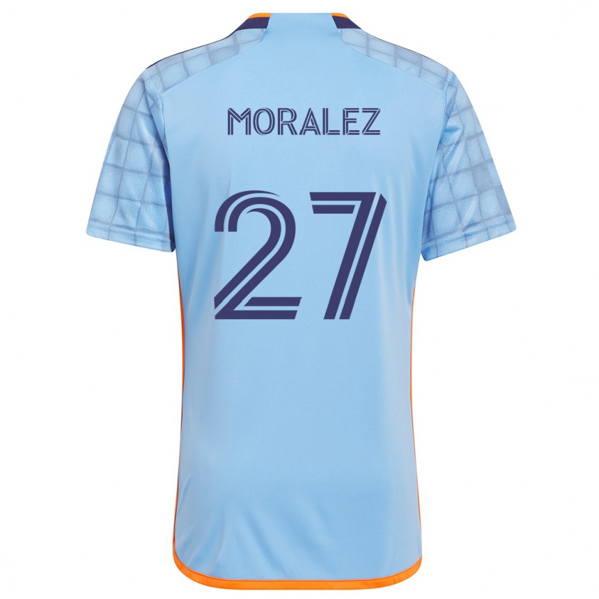 Niño Fútbol Camiseta Maxi Moralez #27 Azul Naranja 1ª Equipación 2024/25 México