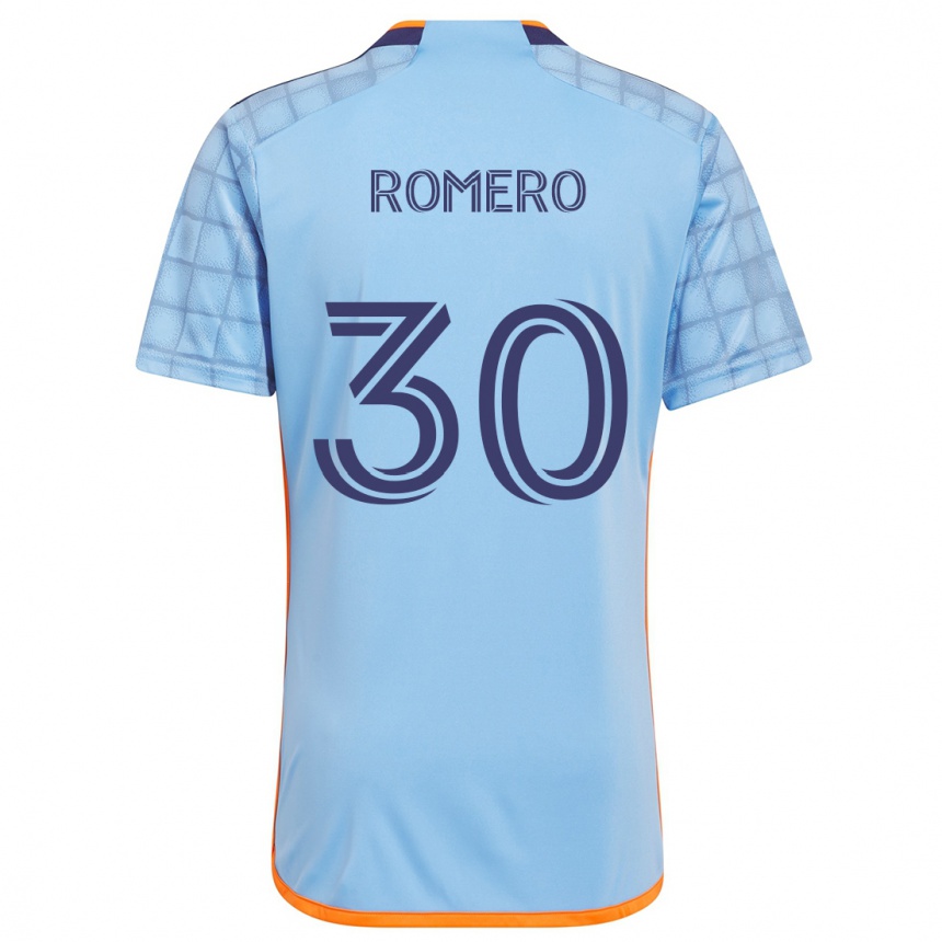 Niño Fútbol Camiseta Tomás Romero #30 Azul Naranja 1ª Equipación 2024/25 México