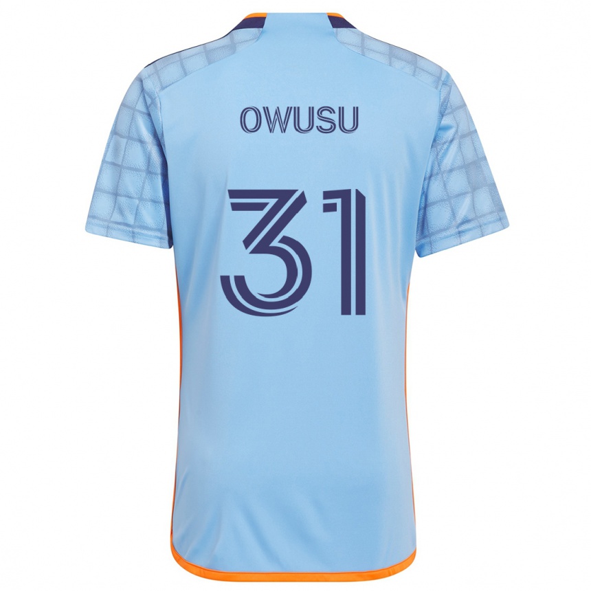 Niño Fútbol Camiseta Samuel Owusu #31 Azul Naranja 1ª Equipación 2024/25 México