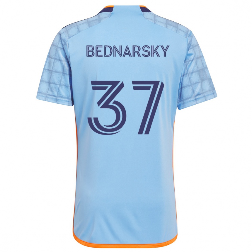 Niño Fútbol Camiseta Stevo Bednarsky #37 Azul Naranja 1ª Equipación 2024/25 México