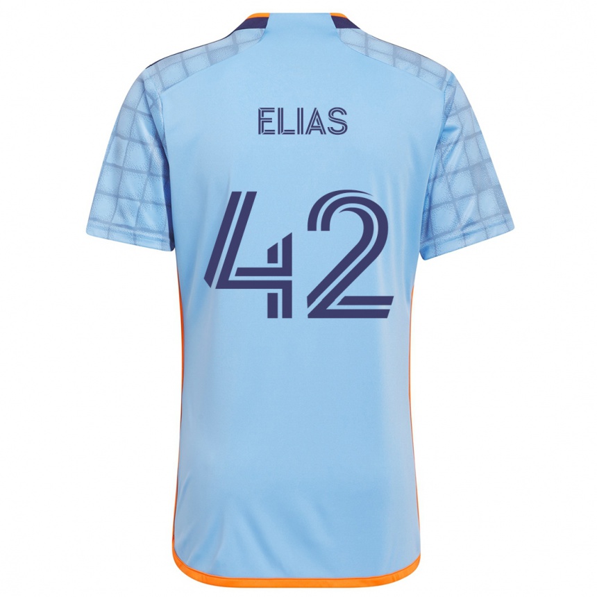 Niño Fútbol Camiseta Piero Elias #42 Azul Naranja 1ª Equipación 2024/25 México