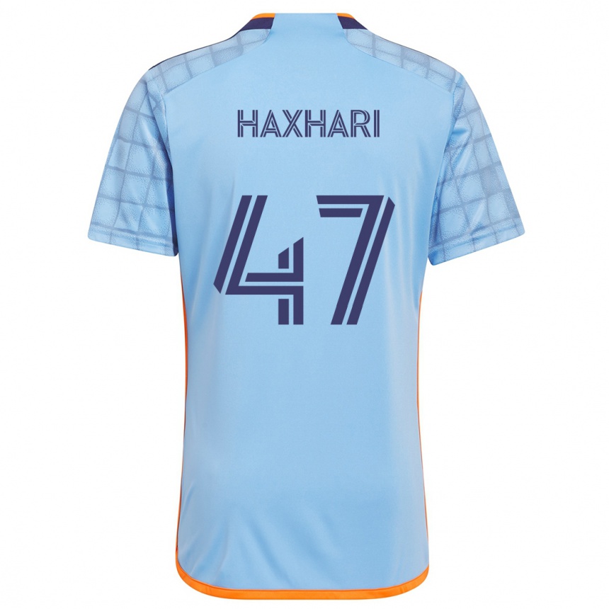 Niño Fútbol Camiseta Klevis Haxhari #47 Azul Naranja 1ª Equipación 2024/25 México