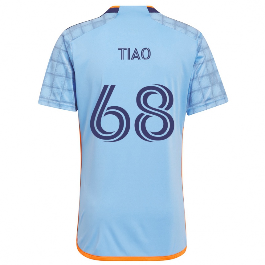 Niño Fútbol Camiseta Christopher Tiao #68 Azul Naranja 1ª Equipación 2024/25 México