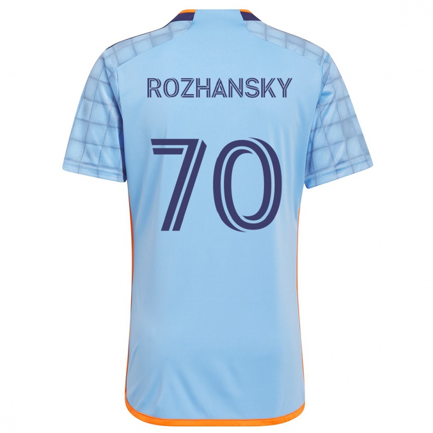 Niño Fútbol Camiseta Jake Rozhansky #70 Azul Naranja 1ª Equipación 2024/25 México