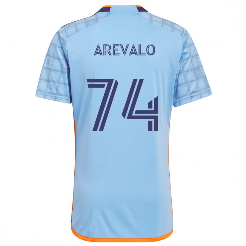 Niño Fútbol Camiseta Ronny Arévalo #74 Azul Naranja 1ª Equipación 2024/25 México