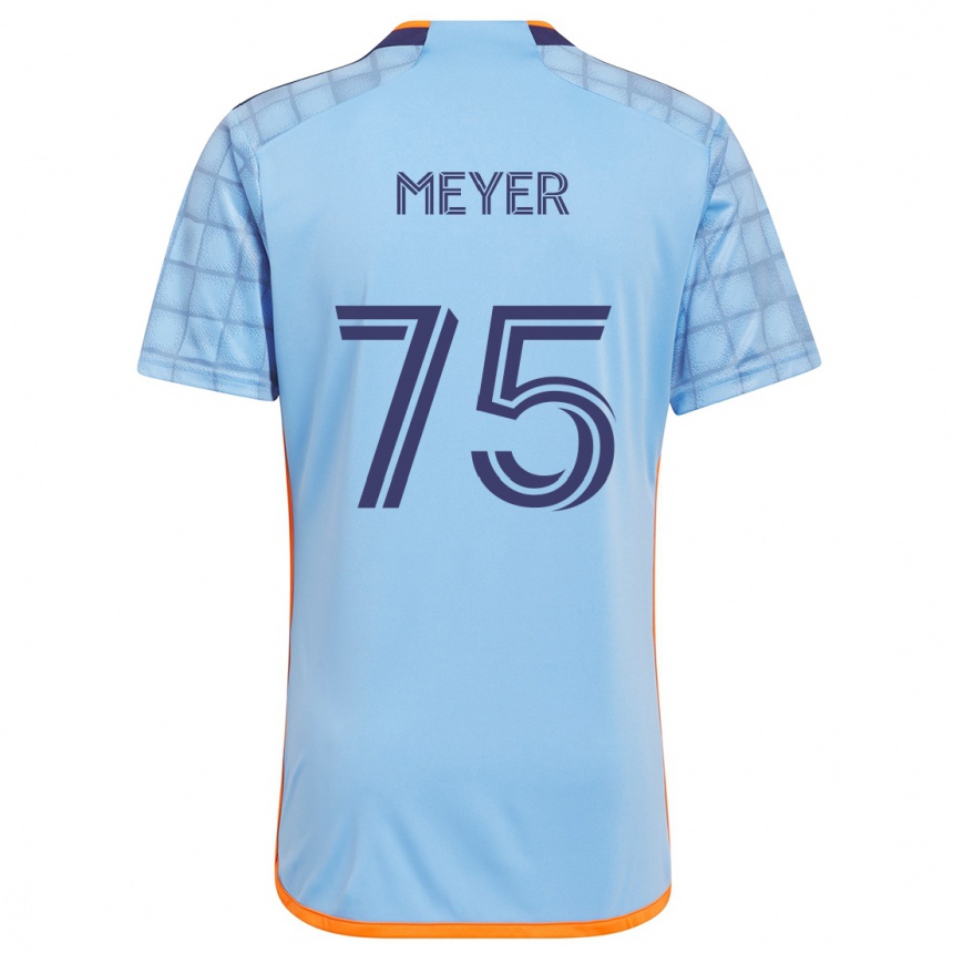 Niño Fútbol Camiseta Will Meyer #75 Azul Naranja 1ª Equipación 2024/25 México