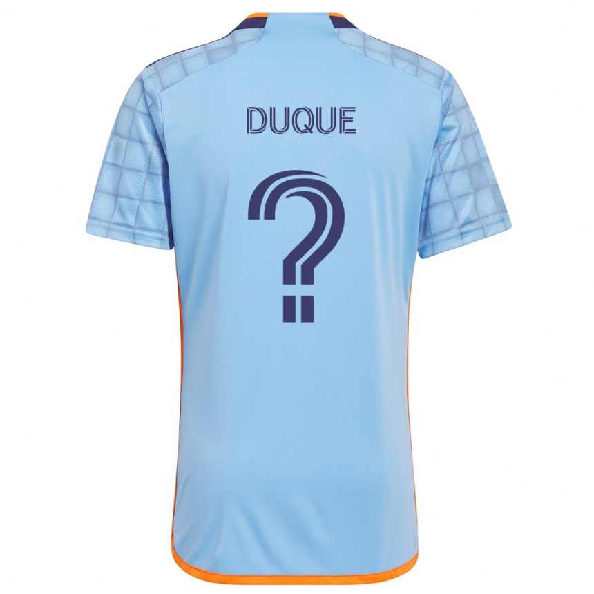 Niño Fútbol Camiseta David Duque #0 Azul Naranja 1ª Equipación 2024/25 México