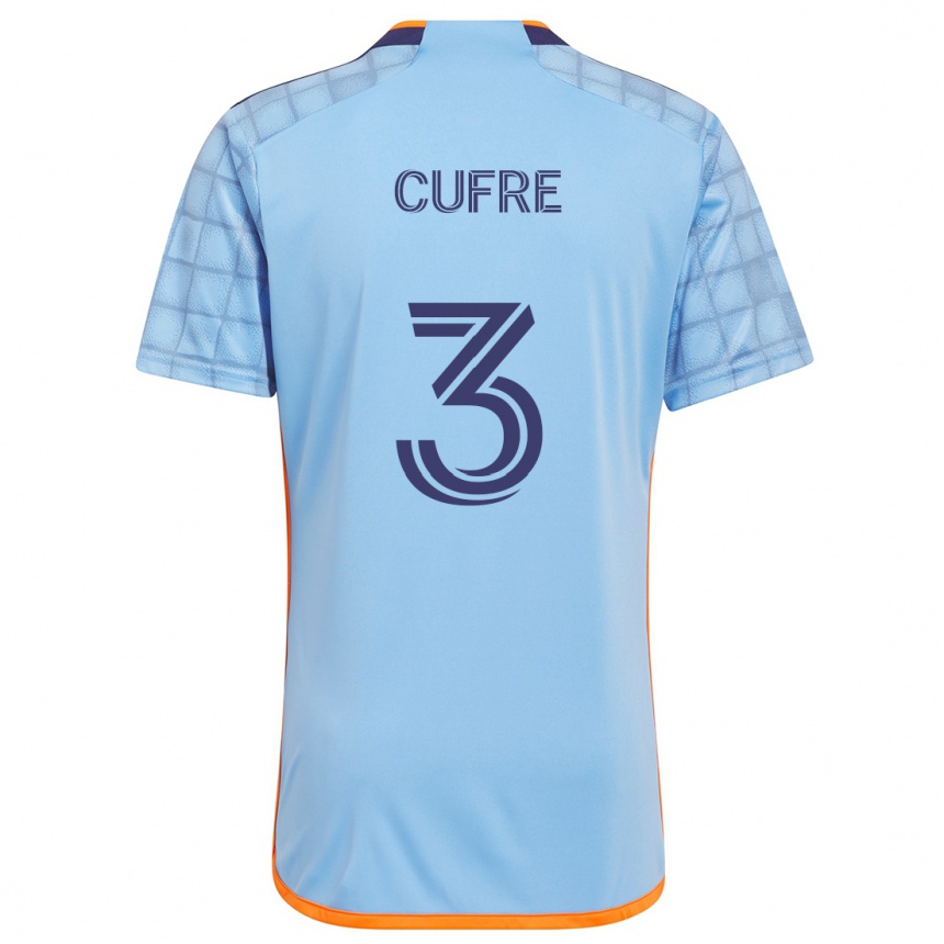 Niño Fútbol Camiseta Braian Cufré #3 Azul Naranja 1ª Equipación 2024/25 México