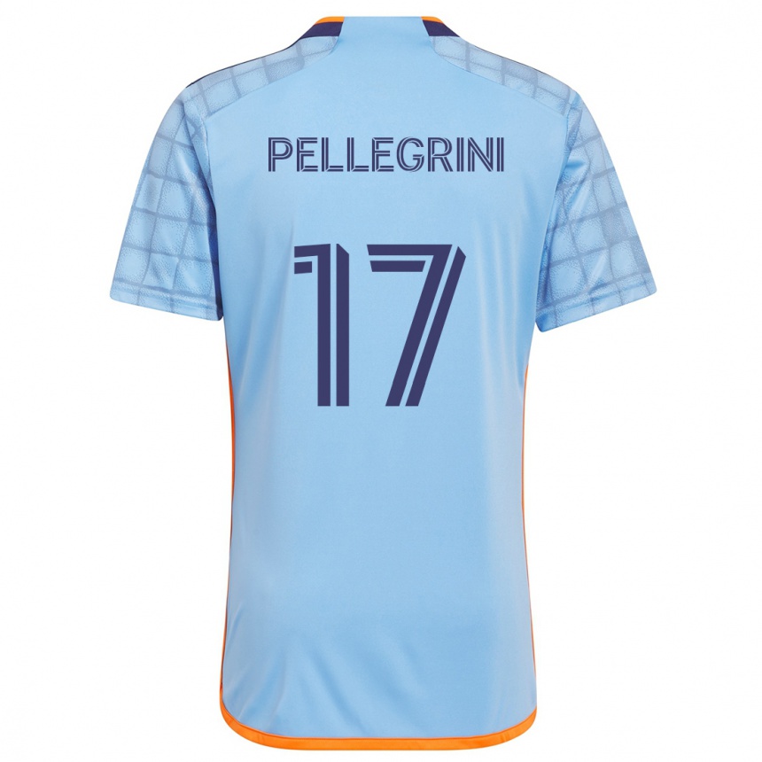 Niño Fútbol Camiseta Matías Pellegrini #17 Azul Naranja 1ª Equipación 2024/25 México